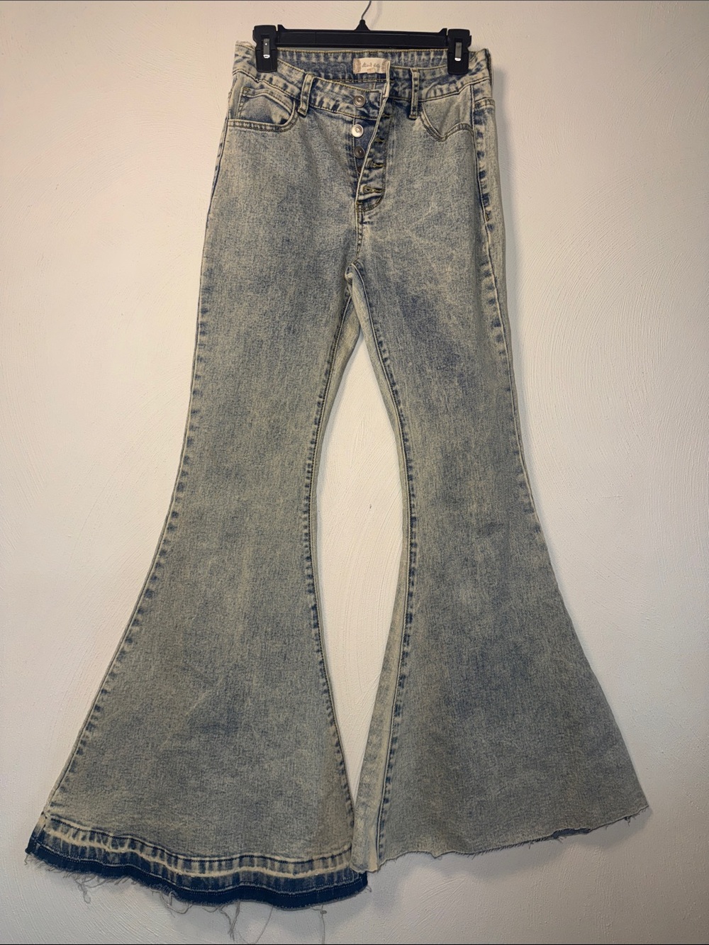 Altar'd State Light Gray Acid-Wash Flare Jeans